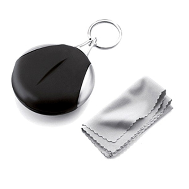 glass clean cloth in silicon case with keyring
